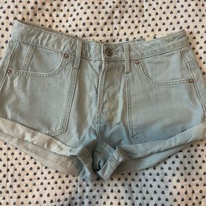 free people jean shorts light blue